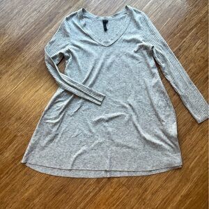 Knot Sisters Gray A Line Long Sleeve Dress